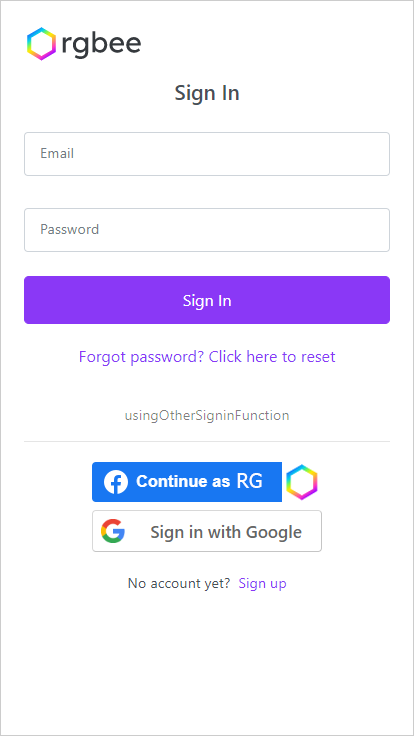 How To Sign In With Facebook Or Google Rgbee Support